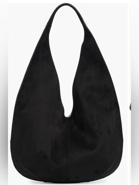 JW PEI Dara Faux Suede Hobo Bag. Black.